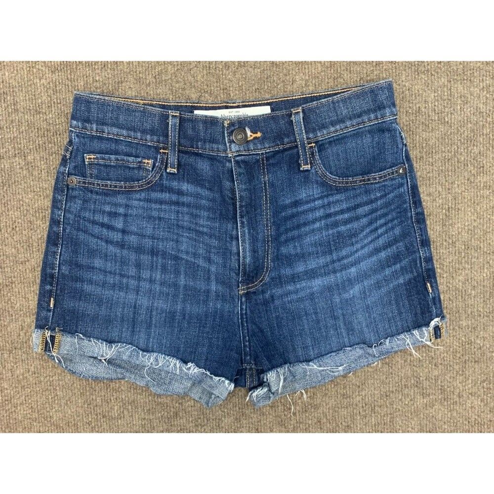 Abercrombie & Fitch Shorts Womens 2/26 Cutoff Rolled Hem Stretch Denim Boho